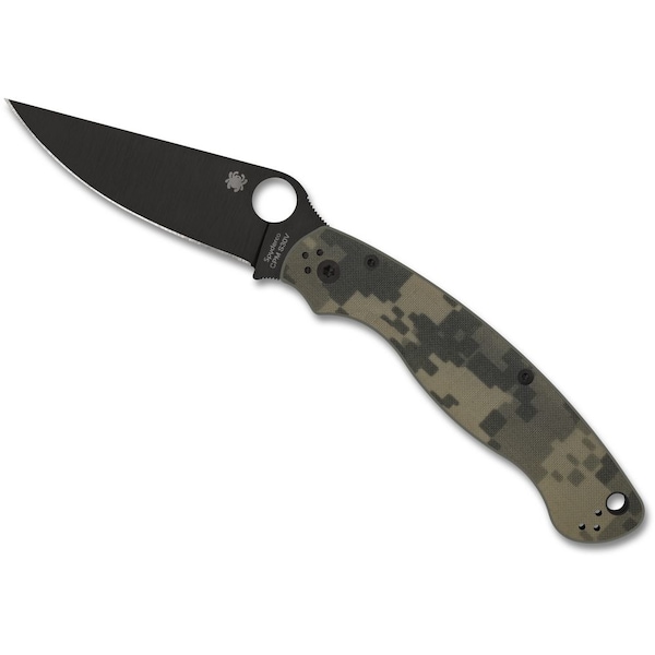 Spyderco 2024 Spyderco Reveal 13 Military 2 Camo G-10 Black Blade, Plain Edge - SPY-C36GPCMOBK2