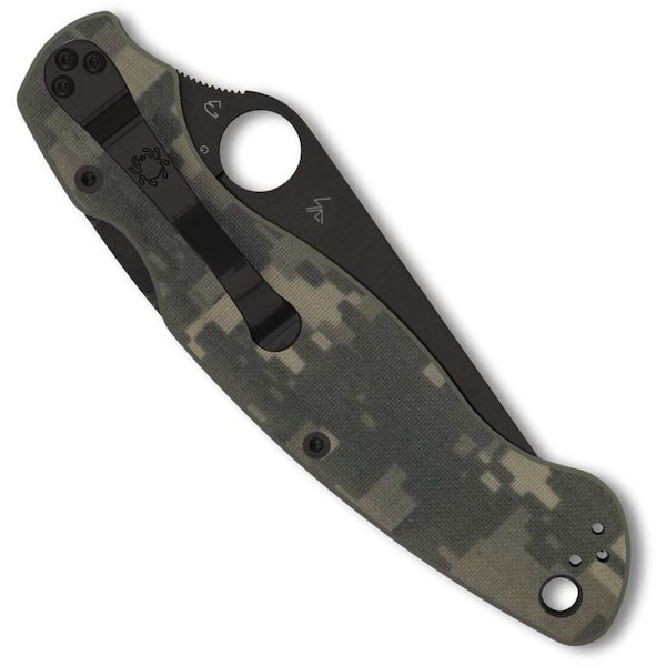 Spyderco 2024 Spyderco Reveal 13 Military 2 Camo G-10 Black Blade, Plain Edge - SPY-C36GPCMOBK2