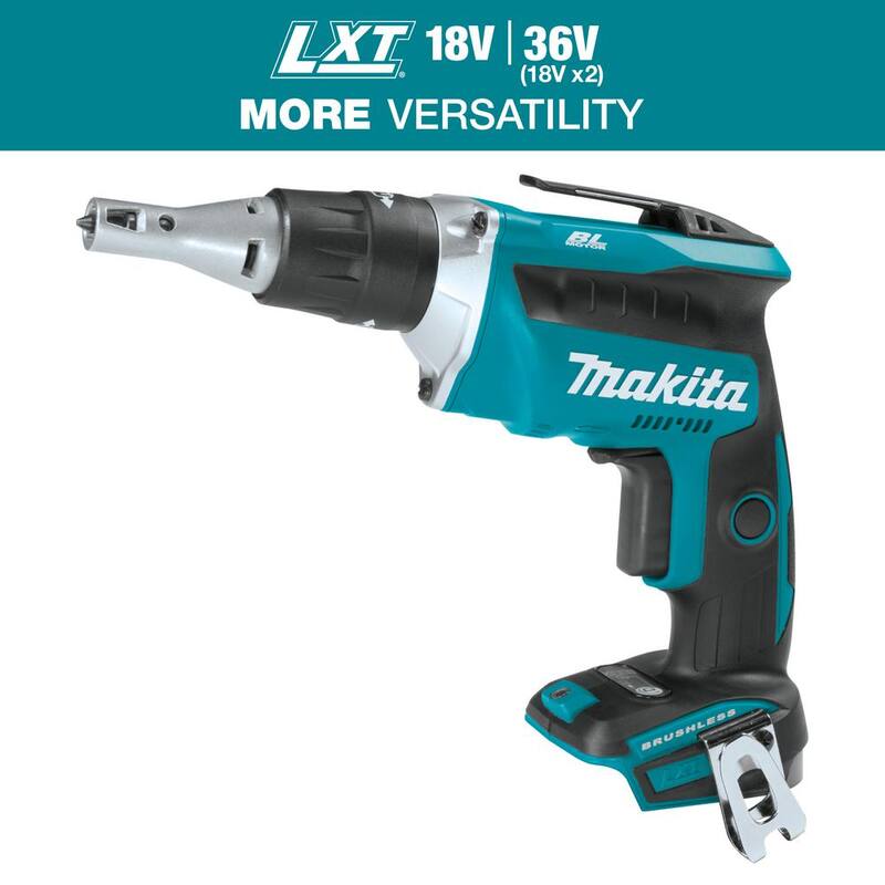 Atornillador de yeso inalámbrico sin escobillas Makita 18V LXT de iones de litio con tecnología de empuje (solo herramienta) - XSF03Z