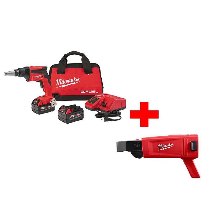 Milwaukee M18 FUEL 18V Lithium-Ion Brushless Cordless Drywall Screw Gun XC Kit with Collated Screw Gun Attachment - 2866-22-49-20-0001 

Taladro Inalámbrico Milwaukee M18 FUEL 18V de Ion de Litio sin Escobillas para Tablaroca con Accesorio de Taladro de Tornillos Colacionados XC - 2866-22-49-20-0001