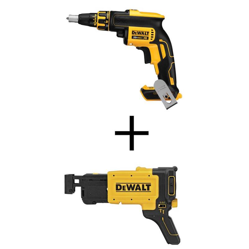 DEWALT 20V MAX XR Destornillador inalámbrico para tablarroca sin escobillas con adaptador para tornillos para tablarroca en avance (Herramienta únicamente) - DCF620D2DCF6202