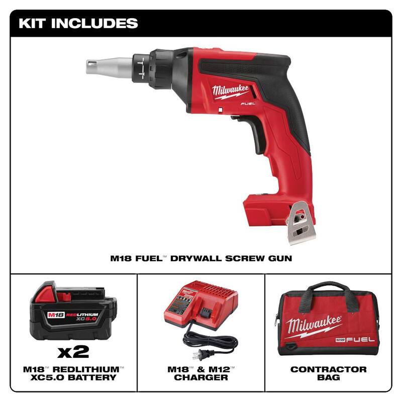 Juego de pistola atornilladora inalámbrica sin escobillas Milwaukee M18 FUEL 18V de iones de litio para tablarroca con herramienta multiusos oscilante - 2866-22-2836-20