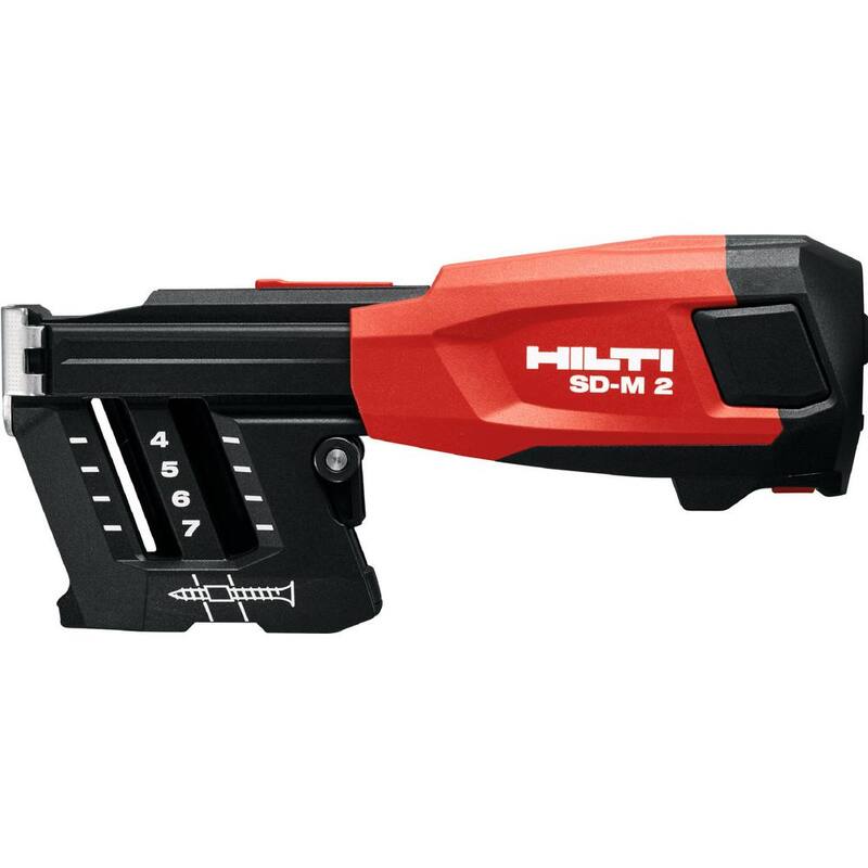 Juego de destornillador para tablaroca inalámbrico sin escobillas Hilti de 22 voltios SD 4500 con cargador, (2) baterías de 4 Ah, puntas, revista de tornillos y bolsa - 3661501.