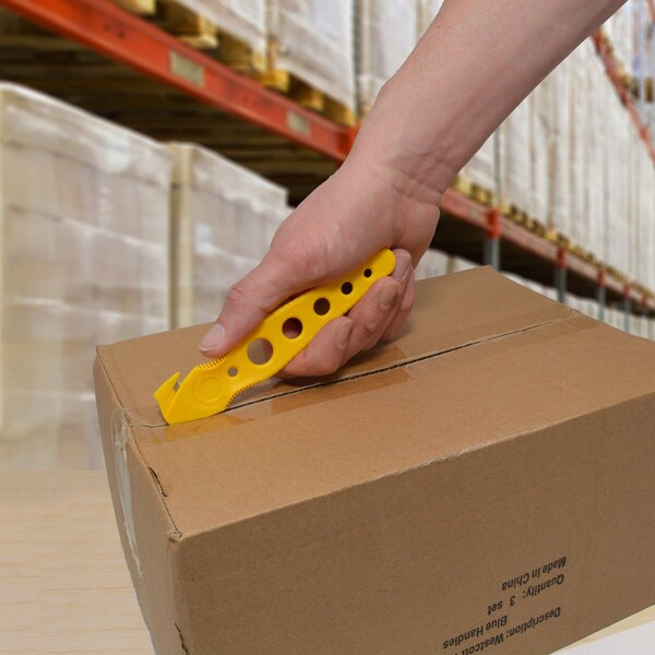 Westcott Saber-Safety Cutter, Yellow, PK50 Safety Blade, 50 PK - 17423