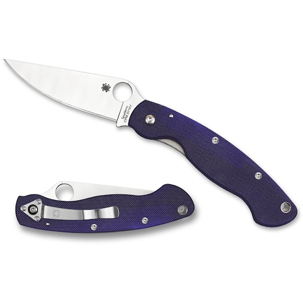 Spyderco 2024 Spyderco Military Model G-10 Dark Blue Cpm S110V Plain - SPY-C36GPDBL