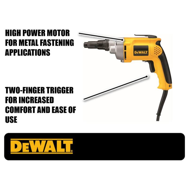 Desatornillador DW267 DEWALT de 6.5 amperes y 2,000 RPM con velocidad variable y función de reversa - Versa-Clutch.