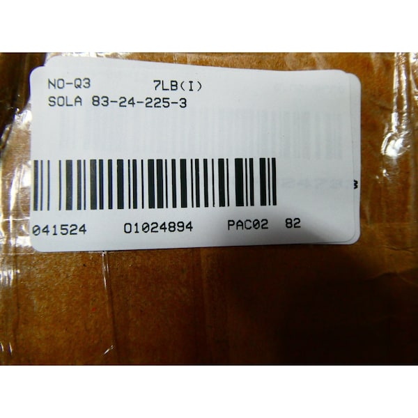 Sola AC to DC Power Supply, 115/230V AC, 24V DC, 15-244W, 2.5A, Chassis - 83-24-225-3