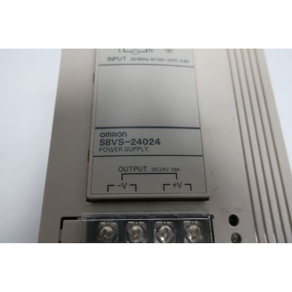 Omron Power Supply, 100V AC, 24V DC, 240W, 10A, DIN Rail - S8VS-24024