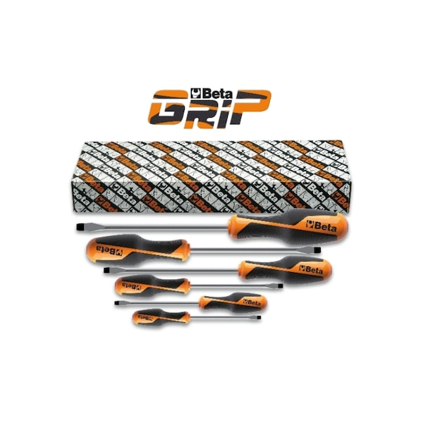 Beta 1260/S Set of 6 Screwdriver for Slotted Head Screws - 012600306