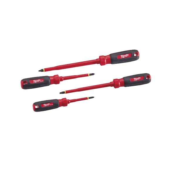 Milwaukee Tool 4 PC 1000V Insulated Screwdriver Set w/Square Recess - 48-22-2205