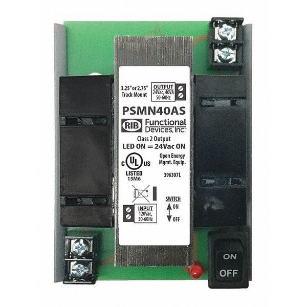 Functional Devices-Rib Power Supply, 120V AC, 24V AC, 40VA, Track - PSMN40AS