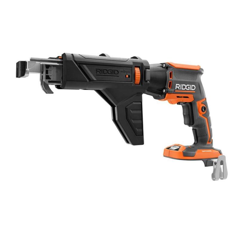 Atornillador inalámbrico RIDGID 18V sin escobillas para paneles de yeso con accesorio para cinta con herramienta para recorte de paneles de yeso de 18V (solo herramientas) - R86630B-R84730B.