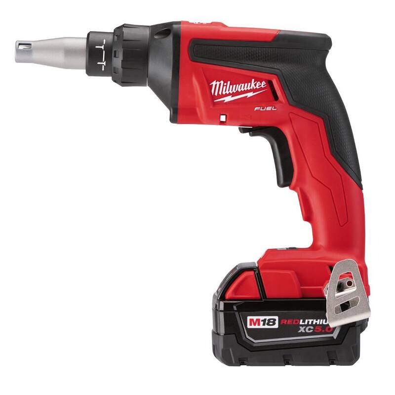Juego de pistola inalámbrica para tornillos de yeso Milwaukee M18 FUEL de 18 voltios con batería de iones de litio sin escobillas y pistola para tornillos de yeso - 2866-22-2866-20.
