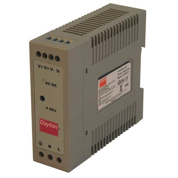 Dayton DC Power Supply, 90/264V AC, 48V DC, 50W, 1A, DIN Rail - 33NT21