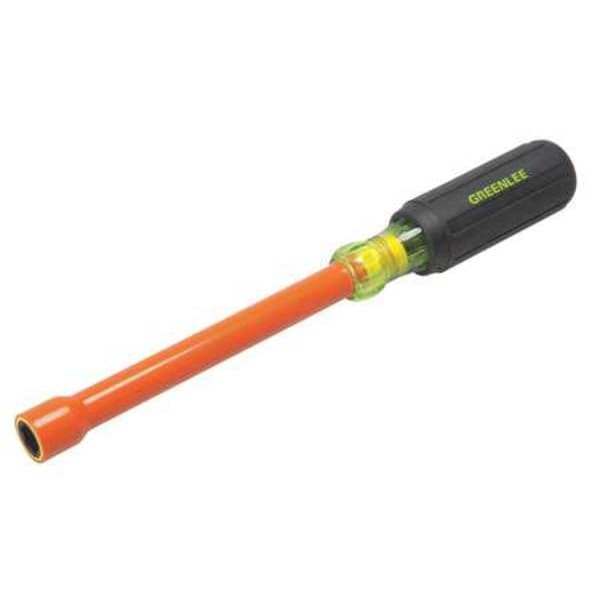 Greenlee Nut Driver, 7/16 in., Hollow, Ins, 6 in. - 0253-16NH-INS