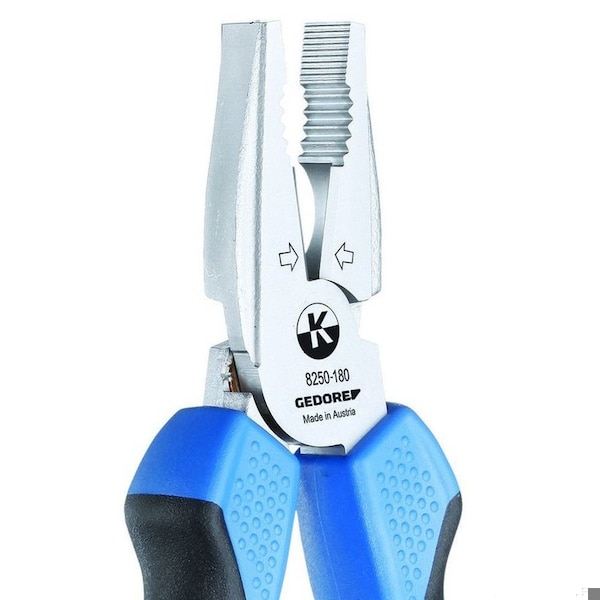 Gedore Power Combination Pliers, 7-7/8", Handle Type: Dipped, Non-Slip - 8250-200 TL