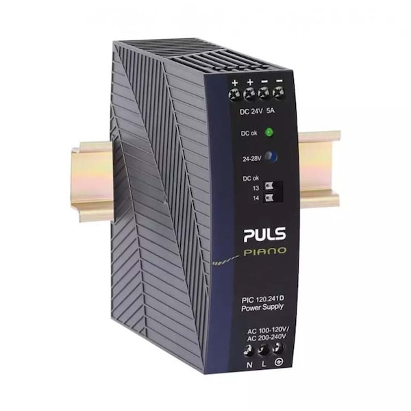 Functional Devices DC Power Supply, 100 to 240V AC, 24V DC, 120W, 5A, DIN Rail - PULS-PIC120-241D