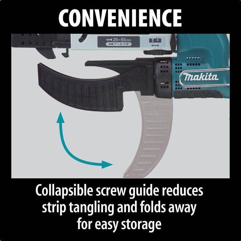 Atornillador inalámbrico de alimentación automática de tornillos Makita 18V LXT de 12 pulgadas con tecnología de ion de litio (solo herramienta) - XRF01Z