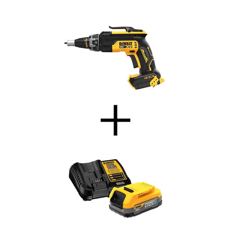 Destornillador inalámbrico DEWALT 20 voltios máximo XR de ion de litio sin escobillas con batería POWERSTACK de 1.7 Ah y cargador - DCF630BWCBP034C