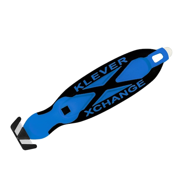 Klever XChange20 Safety Cutter with Metal Tape Splitter, Blue - KCJ-XC-20B