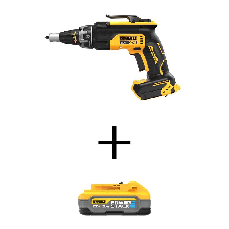 Desatornillador inalámbrico DEWALT XR 20V Max de ion de litio sin escobillas con batería Powerstack de 20V de ion de litio de 5.0 Ah - DCF630BWDCBP520.