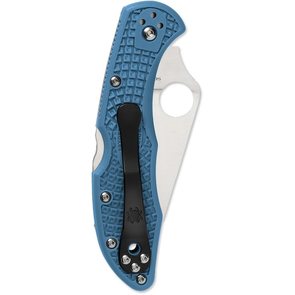 Spyderco 2024 Spyderco Delica 4 Lightweight Blue Flat Ground Plain - SPY-C11FPBL