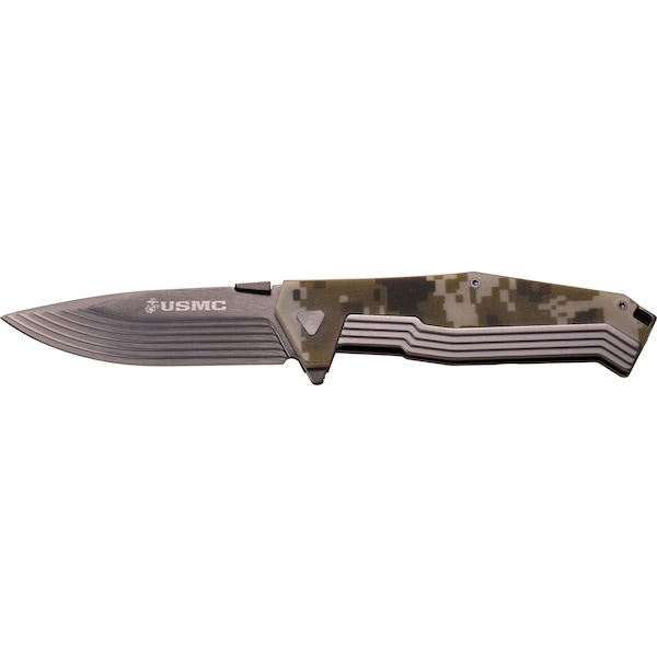 Master Cutlery 2018 Master 4.7In Fldr 9Cr18 Mov Gy Ti Bld S.S.Hndl Camo G10 Overlay Pc - MAS-M-3002DG