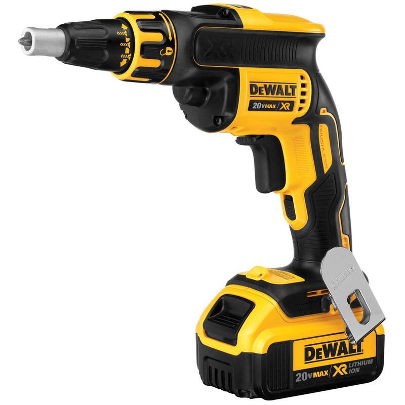 DEWALT 20V MAX Taladro inalámbrico sin escobillas para tablaroca y (1) Batería de iones de litio Premium de 20V MAX de 4.0Ah - DCF620Bw4b
