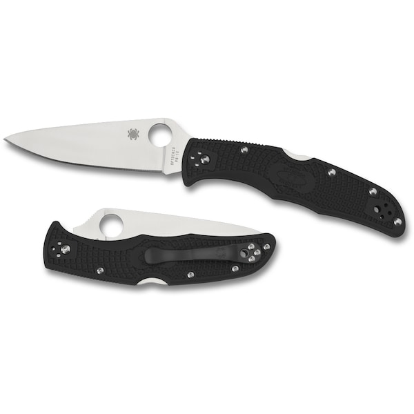 Spyderco 2024 Spyderco Endura 4 Lightweight Black Flat Ground Plain - SPY-C10FPBK
