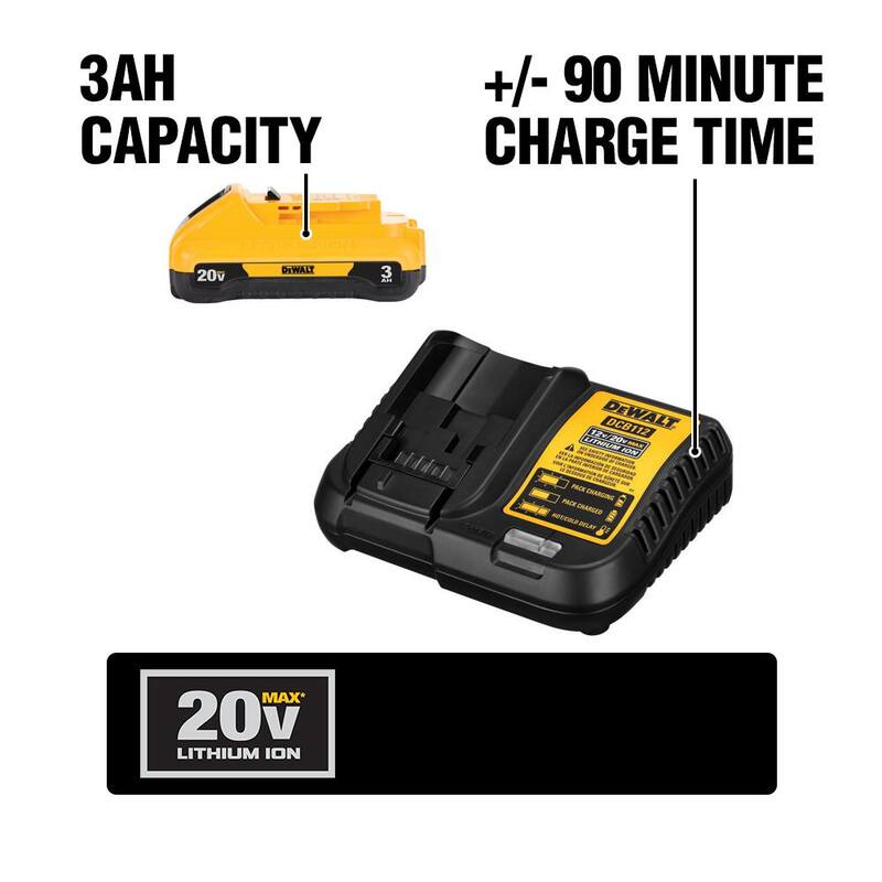 DEWALT 20V MAX XR Atornillador inalámbrico sin escobillas para paneles de yeso y (1) batería 20V 3.0Ah y cargador - DCF620BW230C