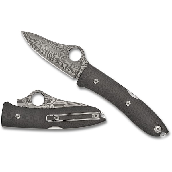 Spyderco 2023 Spyderco, Reveal 11, Spyopera Carbon Fiber Damasteel-Thor Sprint Run - SPY-C255CFPD