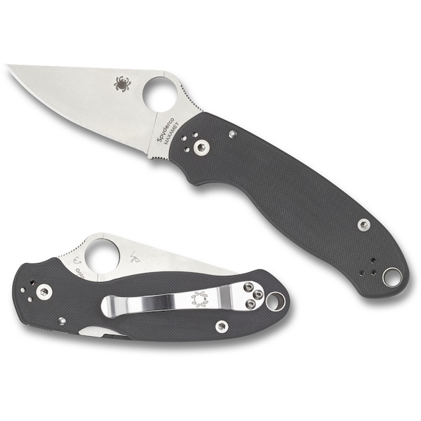 Spyderco 2024 Spyderco Para 3 G-10 Dark Gray Maxamet Plain - SPY-C223GPDGY