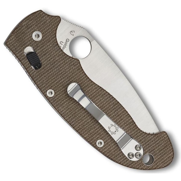 Spyderco 2024 Spyderco Reveal 14, Manix 2 Xl Brown Canvas Micarta Cpm Cru-Wear, Plain Edge - SPY-C95MPCW2
