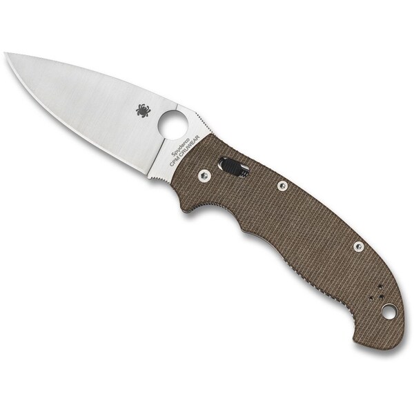 Spyderco 2024 Spyderco Reveal 14, Manix 2 Xl Brown Canvas Micarta Cpm Cru-Wear, Plain Edge - SPY-C95MPCW2