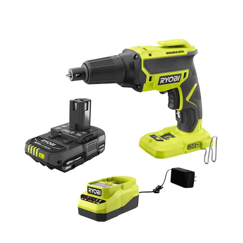 RYOBI ONE+ 18V Taladro Inalámbrico para Tablaroca con Motor sin Escobillas, Batería de 2.0 Ah y Cargador - P225-PSK005