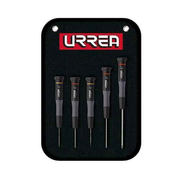 Urrea ESD Bimaterial Precision Screwdrivers set of 5 pieces. - 9500BC