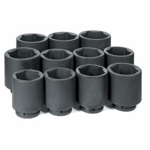 Cool Kitchen 1 in. Drive 11 Piece Deep Fractional Set - Grey - 3.13 in.-4.50 in. - CO3490898