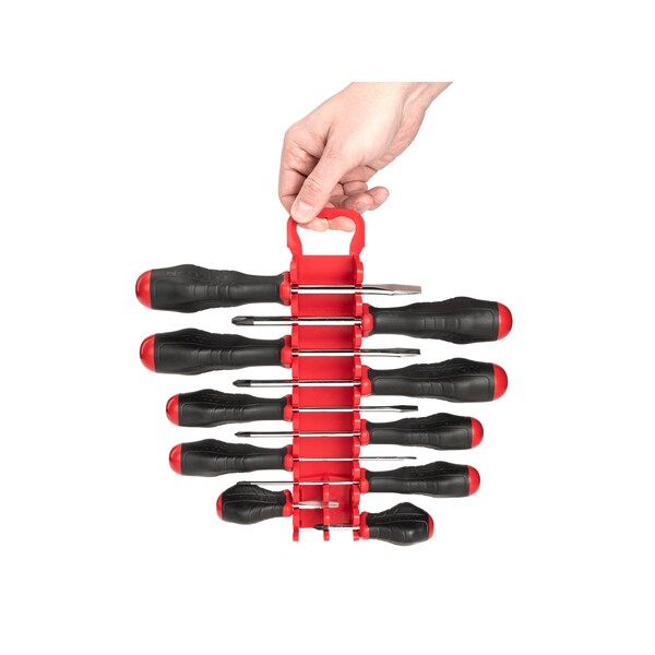 Tekton High-Torque Screwdriver Set, 10-Piece (#0-#3, 1/8-5/16 in.) - Holder - DRV43013