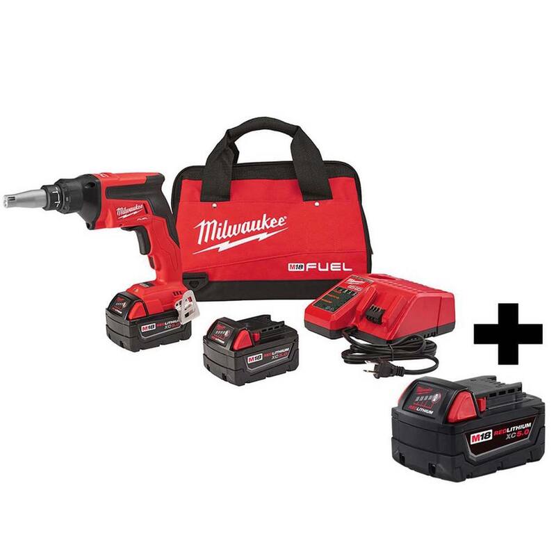 Pistola atornilladora inalámbrica Milwaukee M18 FUEL de 18V con motor de tecnología Brushless y batería de litio-ion XC, Kit con batería M18 5.0AH - 2866-22-48-11-1850