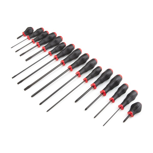 Tekton High-Torque Black Oxide Blade Screwdriver Set, 16-Piece (#0-#3, 1/8-5/16 in.) with Holder - DRV41504