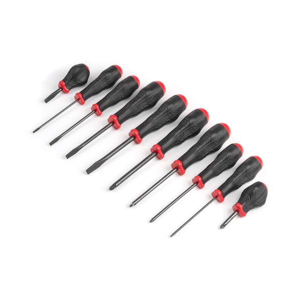 Tekton High-Torque Black Oxide Blade Screwdriver Set, 10-Piece (#0-#3, 1/8-5/16 in.) with Holder - DRV41230
