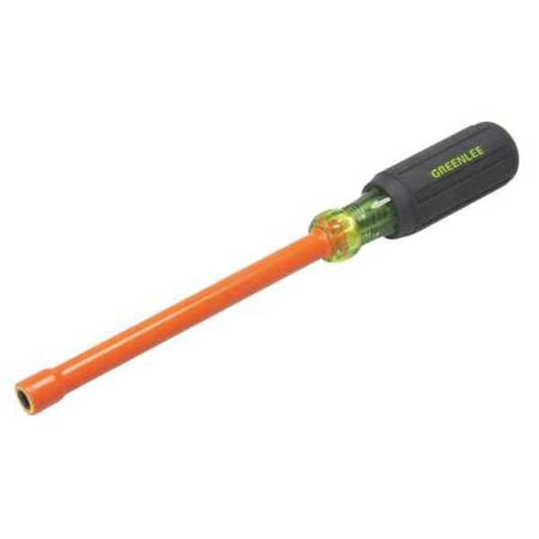 Greenlee Nut Driver, 1/4 in., Hollow, Ins, 6 in. - 0253-12NH-INS