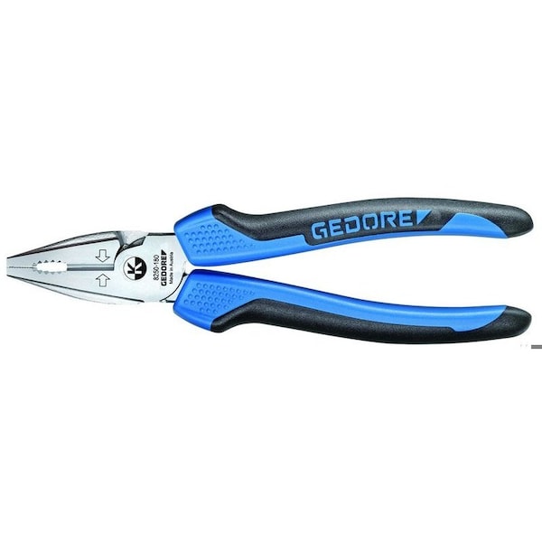 Gedore Power Combination Pliers, 6-1/4", Handle Type: Ergonomic, 2-Component - 8250-160 JC