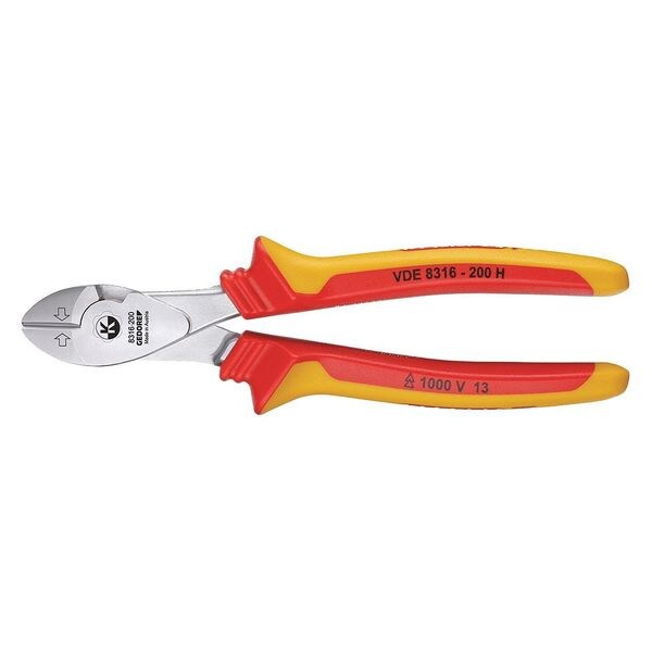 Gedore Insulated Power Diagonal Cutter, 7-7/8" - VDE 8316-200 H