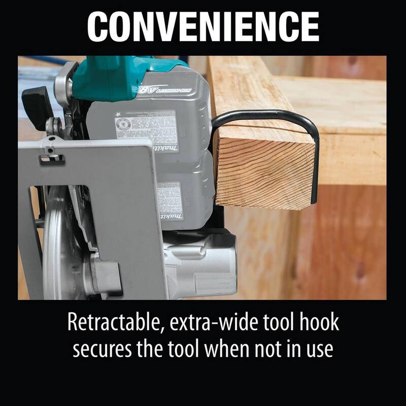 Sierra circular inalámbrica Makita 18V X2 LXT de iones de litio (36V) sin escobillas con mango trasero de 7-1/4 pulgadas (herramienta solamente) - XSR01Z.