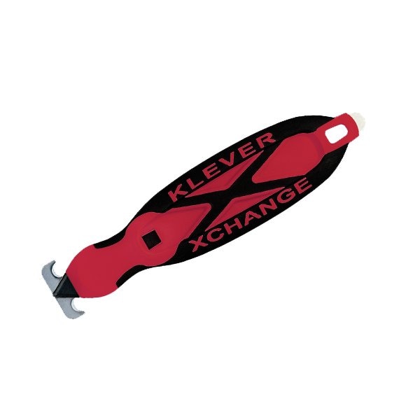 Klever XChange40 Safety Cutter with Metal Tape Splitter, Metal Kurve Head, Red - KCJ-XC-40R
