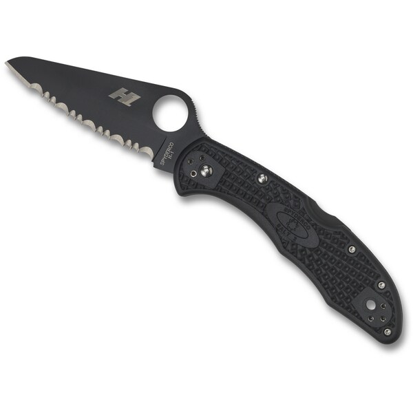 Spyderco 2024 Spyderco Salt 2 Lightweight Black Black Blade/H1 Serrated - SPY-C88SBBK2
