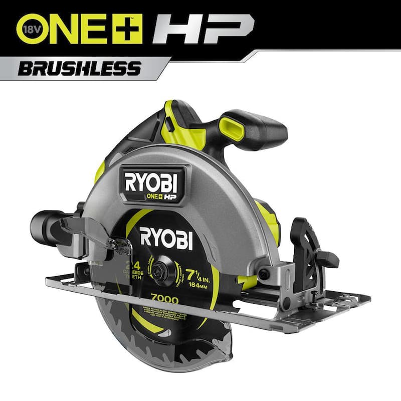 RYOBI ONE+ HP 18V Sierra Circular inalámbrica sin escobillas de 7-1/4 pulgadas (Herramienta solamente) - PBLCS300B