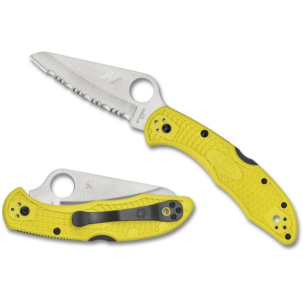 Spyderco 2024 Spyderco Salt 2 Lightweight Yellow H1 Serrated - SPY-C88SYL2