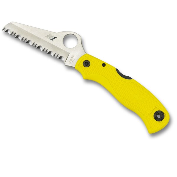 Spyderco 2024 Spyderco Saver Salt Lightweight Yellow H1 Serrated - SPY-C118SYL
